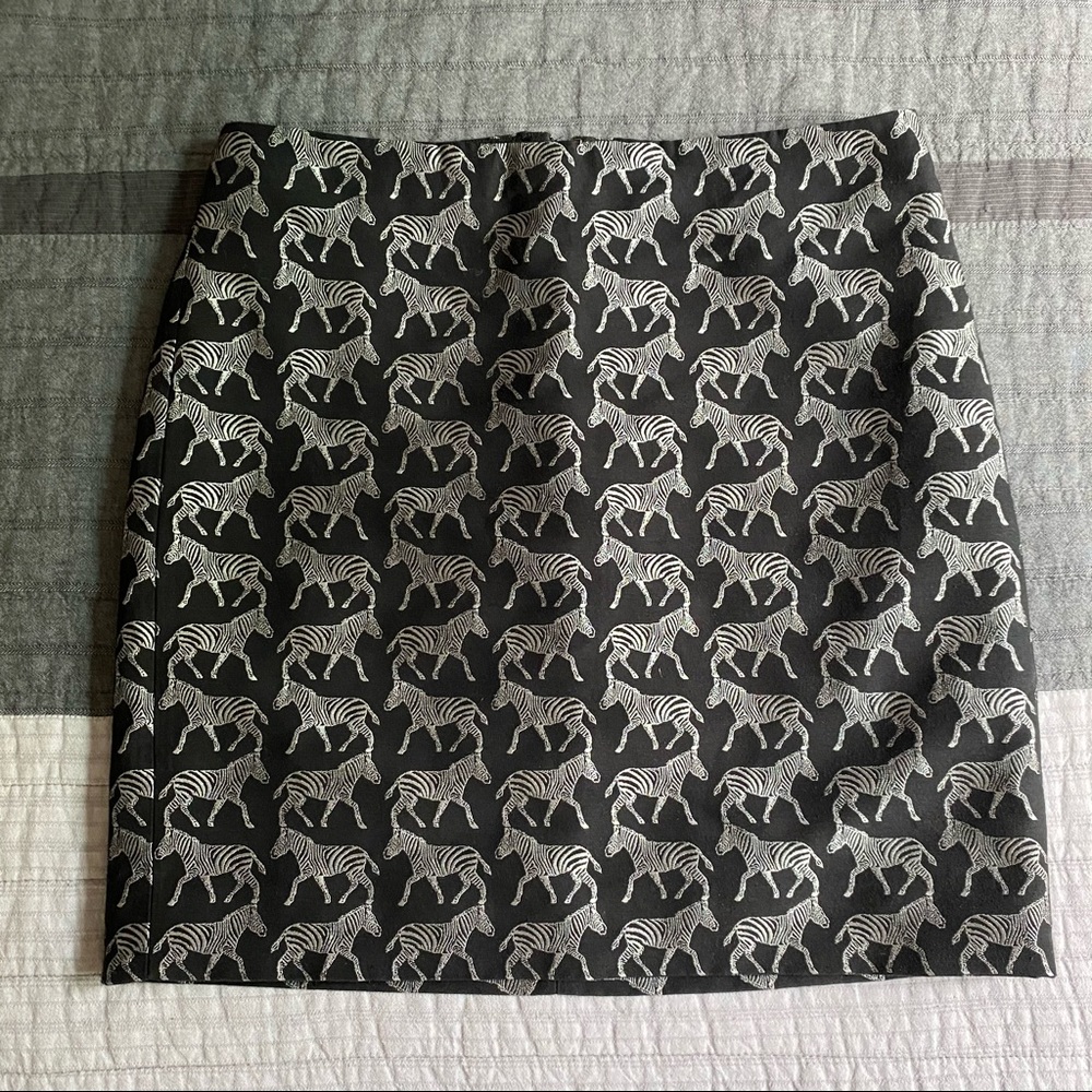 J. Crew Metallic Zebra Print Miniskirt